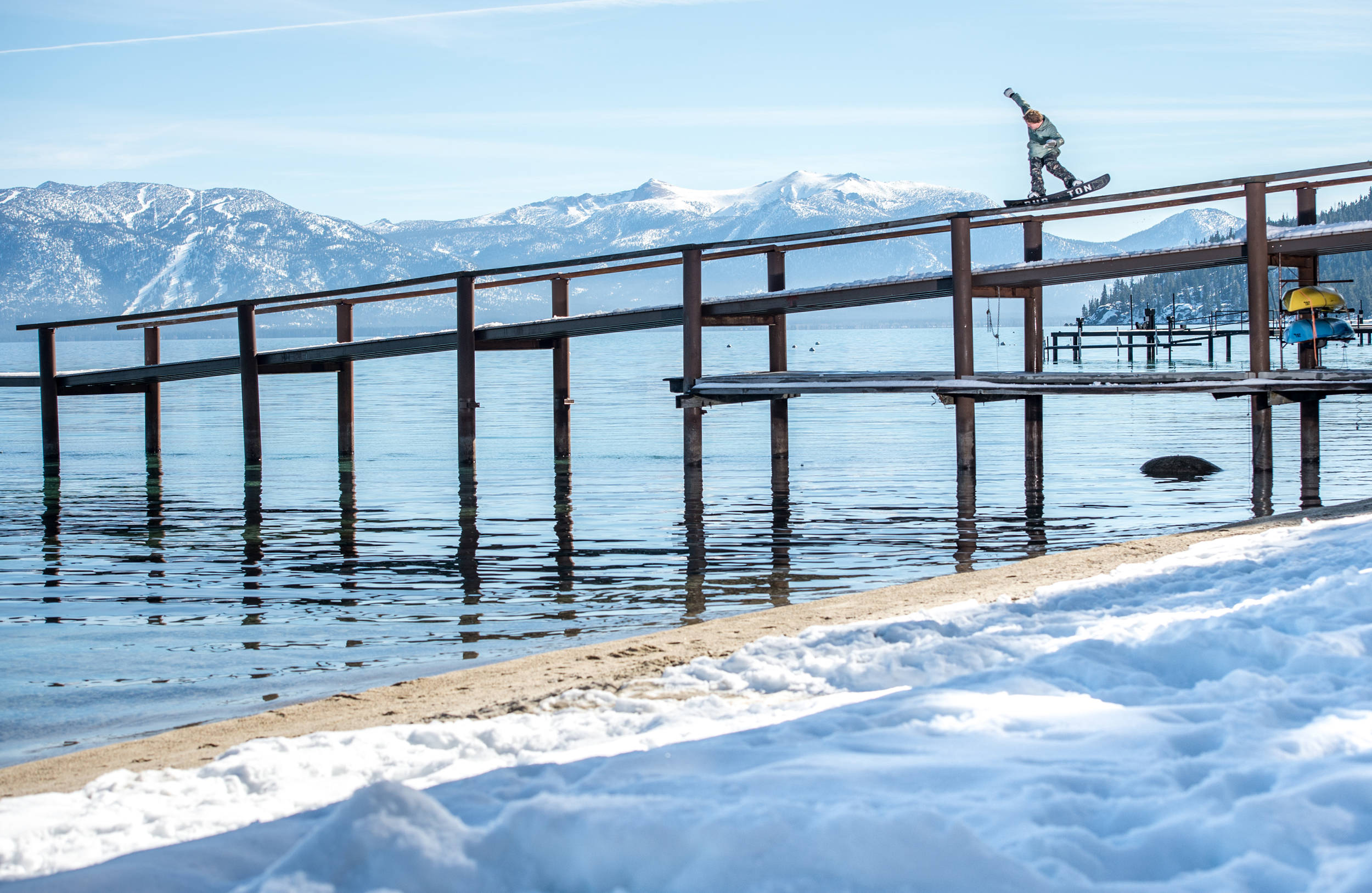 Nate Hause Tahoe snowboarding by Mike Dawsy
